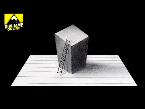 DIBUJOS EN 3D - 3D DRAWING - CUBO EN 3D - DIBUJOS FACILES