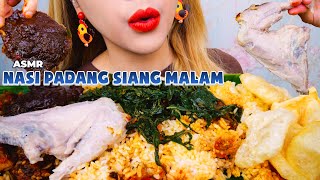 GA BOSEN-BOSEN 😍 ASMR NASI PADANG KOMPLIT SIANG MALAM AYAM POP & RENDANG | ASMR Indonesia