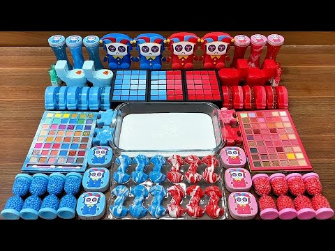 Glossy Slime Showdown: Blue vs Red Clown Chaos #61