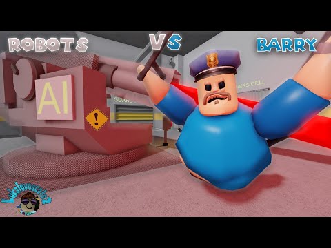 Barry VS AI Robot! Can Barry Escape From Laser Shots in Prison Run! ANIMATED (4k Video)