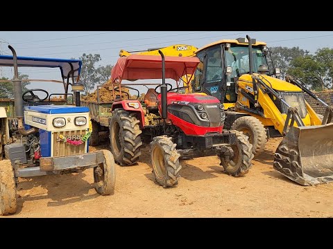JCB 3DX Backhoe Machine Going Another Village With Swaraj And Mahindra Tractor | Jcb VS Tractor Work