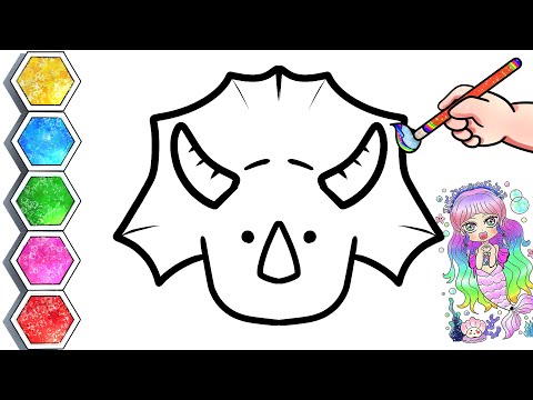 How To Draw Cute Dinosaur Step By Step | Dinosaur Easy Drawing & Coloring for Kids #cute #baby #kids