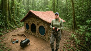 Built an Amazing Wooden Cabin Deep in the Forest | Bushcraft Shelter & ASMR