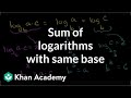 Logarithm Properties and Simplification