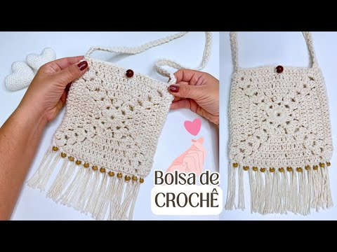 Fácil e Rápida essa Linda Bolsa de Crochê - Bolsa com Franjas de Crochê