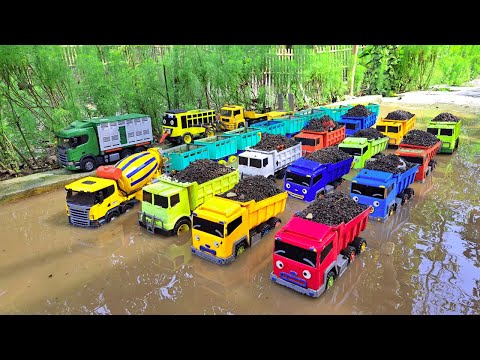 Mobil Truk Pasir Bongkar Menemukan Mobil Balap, Mobil Beko, Mobil Polisi, Tank Baja, Bus Tayo