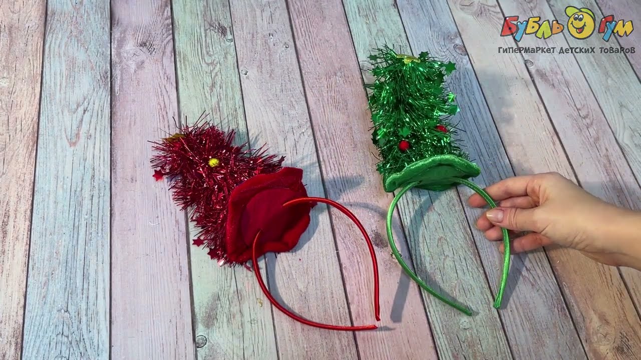 Ободок елка новогодняя в ассортименте - видео