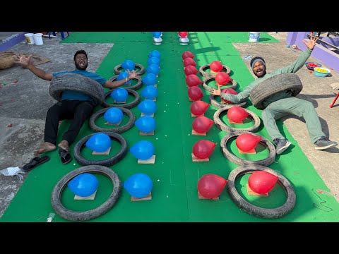 Tyre Jump Pop Balloon Challenge Race