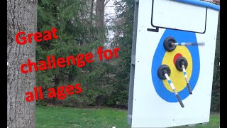 Throwing  Toilet Plungers....FUN with Physics... safer than throwing  axes