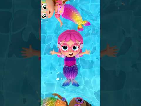 Swim Like a Mermaid 🧜‍♀️ Splish Splash Little Angel #nurseryrhymes #jill #swimming