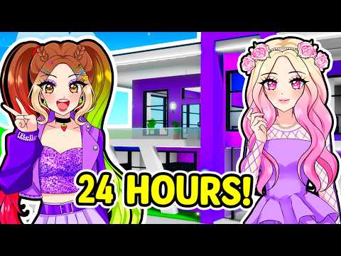 24 HOURS in A PURPLE ONLY Brookhaven World Ft. Ivee