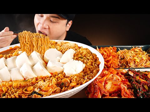 순두부 넣은 열육개장라면과 반찬 6가지 먹방~!! 리얼사운드 ASMR social eating Mukbang(Eating Show)