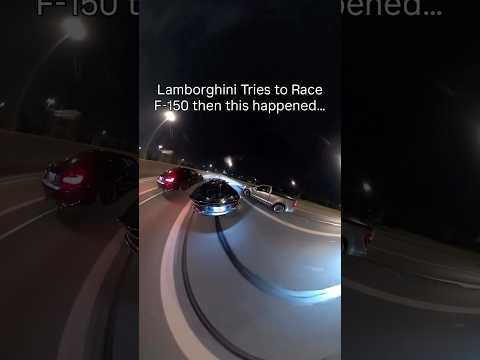 Lamborghini Tries To Race Ford F-150 & Gets BULLIED! #lamborghini #streetracing #streetrace #f150
