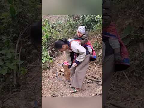 Poor single mother #singlemom #bamboohouse#bushcraft #construction #storm#Rain