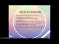 Differentiating Quotes, Paraphrasing, and Summarizing
