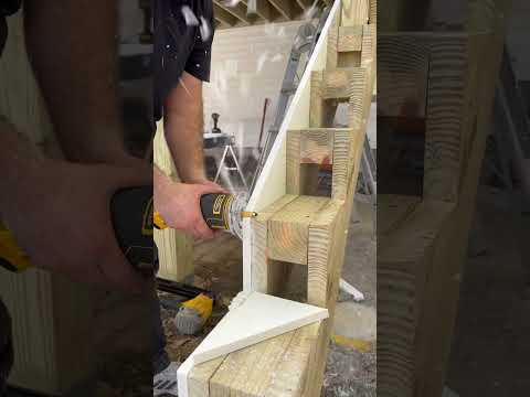 PVC Board Cutting for Stair Stringer | #carpenter #construction #shortvideo  #stairstringer