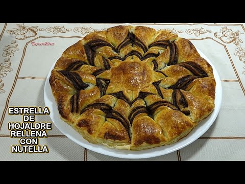 ESTRELLA DE HOJALDRE RELLENA CON NUTELLA solo 4 ingredientes para celebrar el dia de Reyes muy fácil