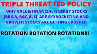 Triple Threat Fed-Why financial/Energy stocks (XLE, BAC, BRK.B) are skyrocketing and others crashing