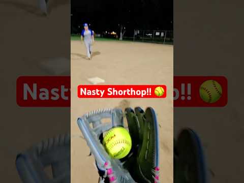 That was a NASTY shorthop! #slowpitchsoftball #baseballszn #baseball #infield #sportsshorts #mlb