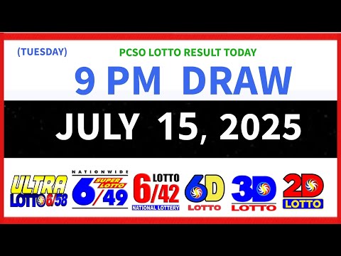 9PM Lotto Result Today July 15, 2025 Pcso
