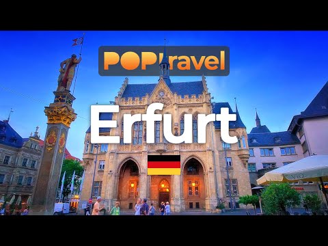 ERFURT, Germany 🇩🇪 - Summer Evening - 4K HDR walking tour with captions