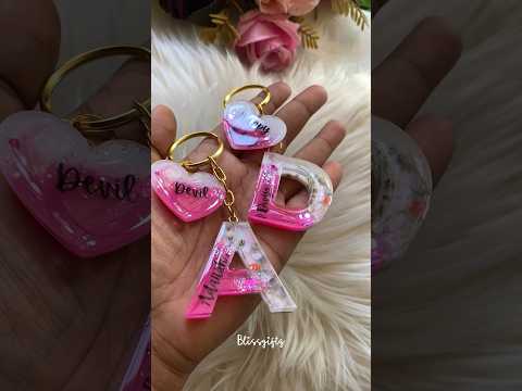 Customised Name keychains with charm #diy #resinkeychain #keepsake #resinart #gift #personalised