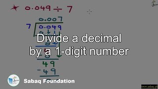 Divide a decimal by a 1-digit number