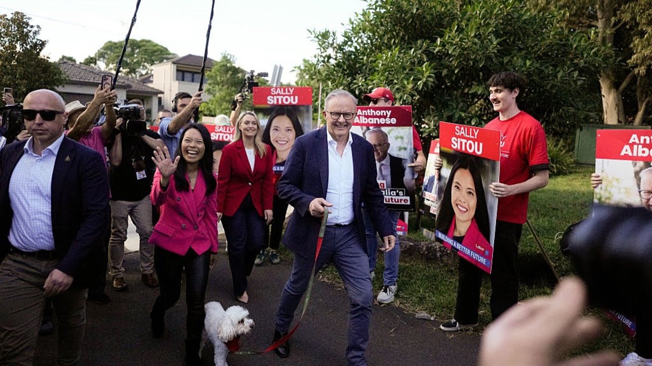 PM Albanese campaigns in electorate of Reid alongside Labor’s Sally Sitou