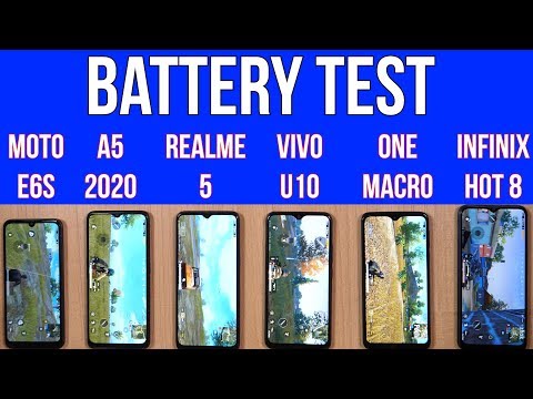(ENGLISH) Vivo U10 vs Realme 5, Infinix Hot 8, Moto E6s, A5 2020 - Longest Battery Drain Test - Charging Test