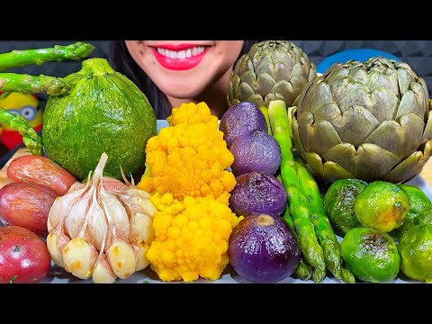 ASMR ROASTED VEGGIE PLATTER *MAKAN SAYURAN PANGGANG भुनी हुए सब्जियां MUKBANG MASSIVE Eating Sounds