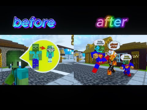 Sad story -a poor Baby Zombie becomes superman fighting Joker (ghost rider ) - Baby zombie minecraft