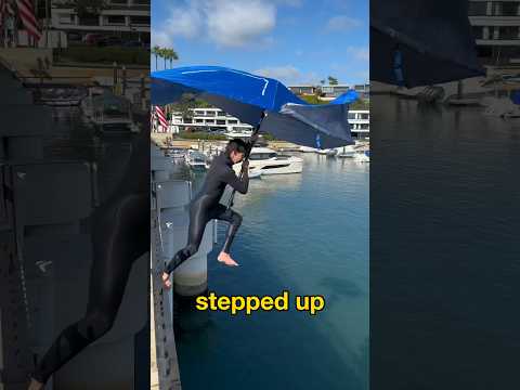 Will a GIANT Umbrella Slow My Fall? #shorts #experiment #cliffjumping