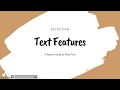 Identifying Text Features for 3rd Graders