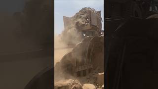 Loading Rocks into the Crusher – Tractor Power in Action😱😱#stonecrusher #rockcrushing #excavator