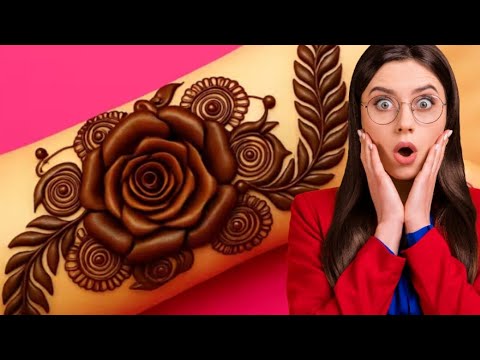 10 Day's Challange Day 2 Rose Petals Floral Mehndi || Back Hand Mehndi Very Easy Mehndi Design