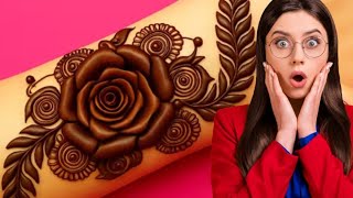 10 Day's Challange Day 2 Rose Petals Floral Mehndi || Back Hand Mehndi Very Easy Mehndi Design