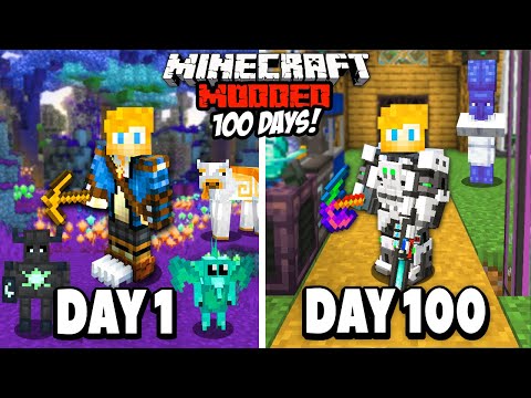 I Survived 100 Days in ALL THE MODS 9 in Hardcore Minecraft...
