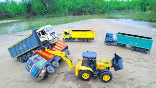 Ashok Leyland 3525 Tipper @ccident Pulling Out Crane JCB 3DX Super ? New kids Cartoon Video | CS Toy