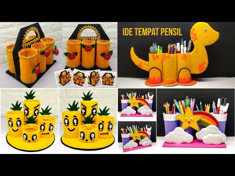 4 Model terbaru tempat pensil hanya dari botol bekas | pencil case craft