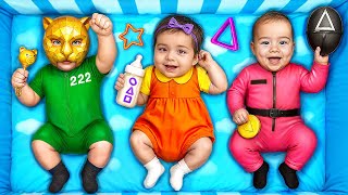 Мой папа вледелец Игры в Кальмара! Игра в Кальмара в реальной жизни!
