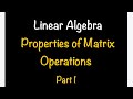 Matrix Operations and Properties