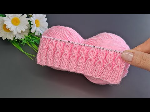 Kolay İki Şiş Örgü Yelek Model Desen 🌸#knitting #crochet #handmade #flower #diy #keşfet