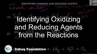 Identifying Oxidizing and Reducing Agents from the Reactions