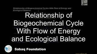 Relationship of Biogeochemical Cycle With Flow of Energy and Ecological Balance