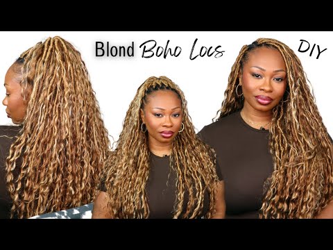 BRAIDLESS PRE-MADE HONEY BLONDE BOHO LOCS | CROCHET METHOD | Ywigs