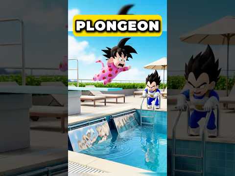 GOKU et VEGETA dans un plongeon en piscine?
