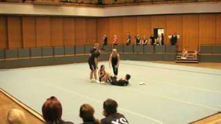 Cheerleader loose both shoes