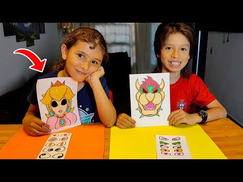 🔥 Como Cambiar los OJOS de BOWSER  y la Princesa PEACH 👉Dibujos de Super MARIO BROS #shorts #short