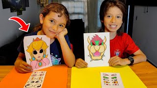🔥 Como Cambiar los OJOS de BOWSER  y la Princesa PEACH 👉Dibujos de Super MARIO BROS #shorts #short
