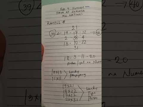 February 9 Sunday paya at sumada sa petsada Stl at lotto tips guide lucky numbers